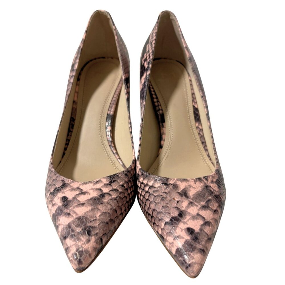 Marc Fisher Pink Snake Print Clear Block Pointed … - image 2